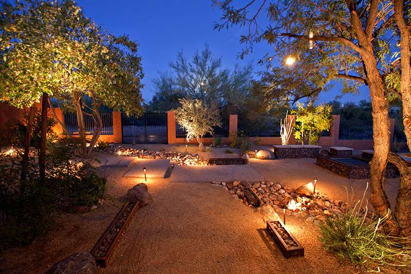 irrigation-installation-drainage beautiful front yard with lighting