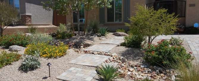 hardscape walkway leading to front door